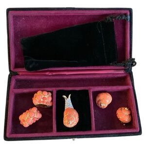 Vintage Kenneth Lane Jewelry Set - Snail Brooch Pin, Earrings from 70s 80s, KJL